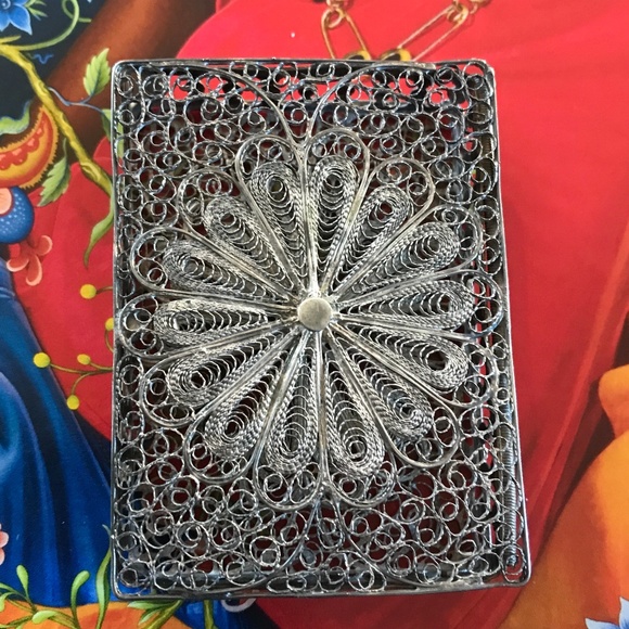Antique silver filigree hinged box - Picture 5 of 5